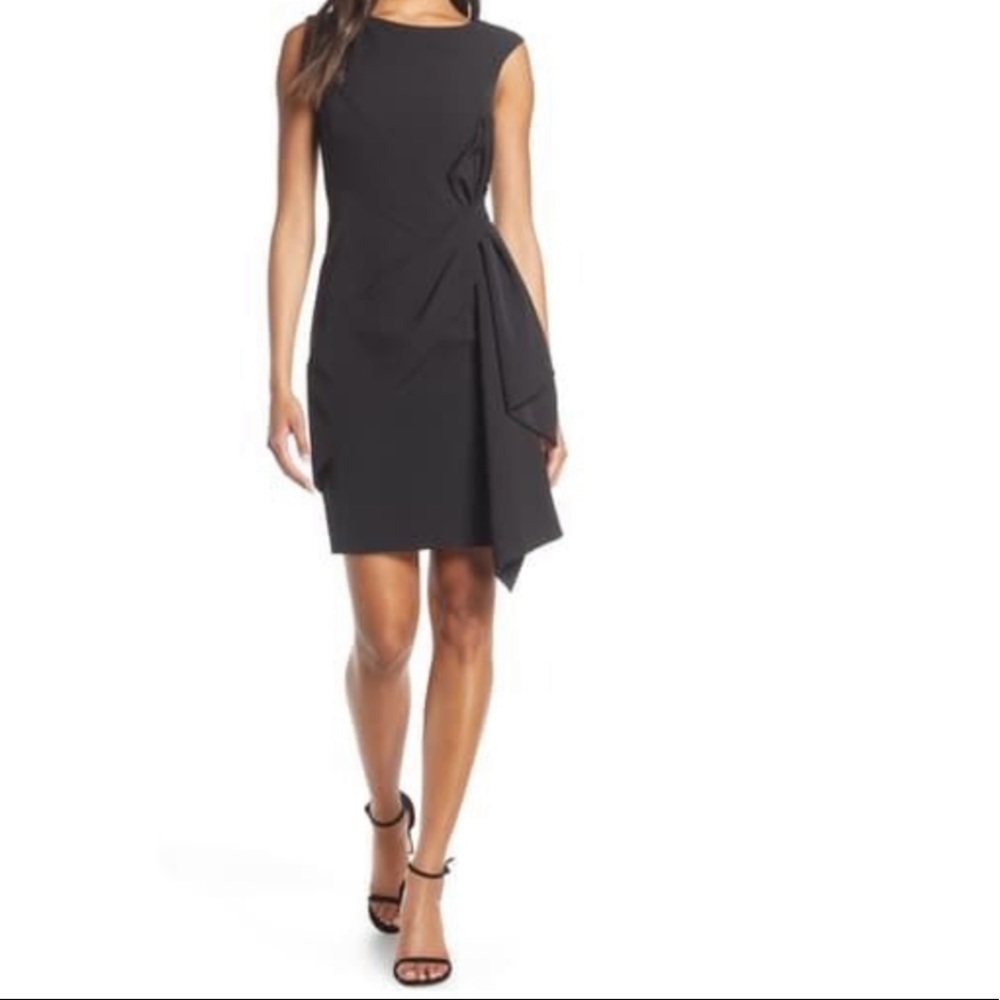 Eliza J Side Drape Laguna Crepe Cocktail Dress